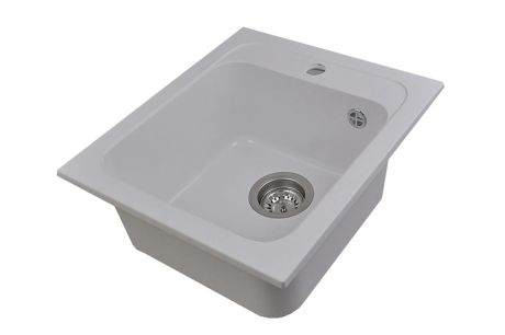 Przejdź do produktu Zlewozmywak granitowy jednokomorowy 41x47 cm Darfor DG011 biały