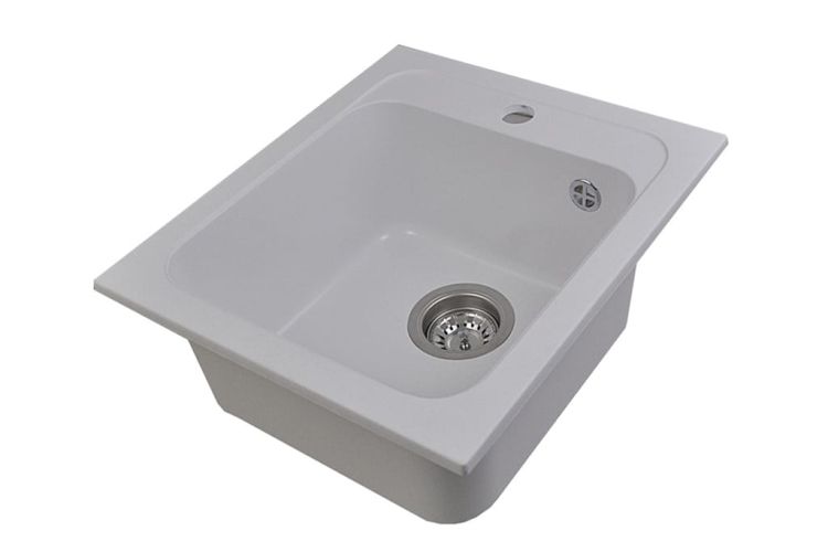 Zlewozmywak granitowy jednokomorowy 41x47 cm Darfor DG011 biały