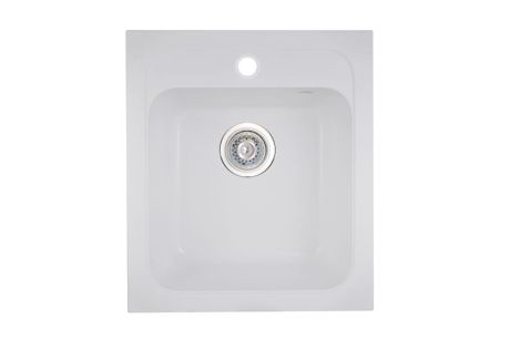 Przejdź do produktu Zlewozmywak granitowy jednokomorowy 41x47 cm Darfor DG011 biały