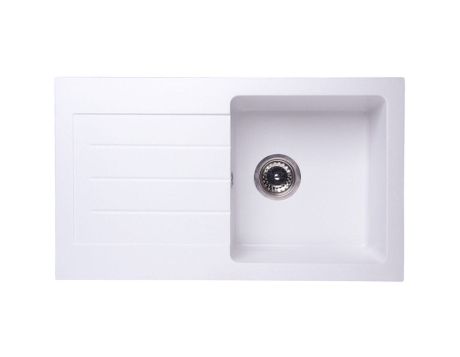 Przejdź do produktu Zlewozmywak granitowy jednokomorowy 77x45 cm Darfor DG015 biały