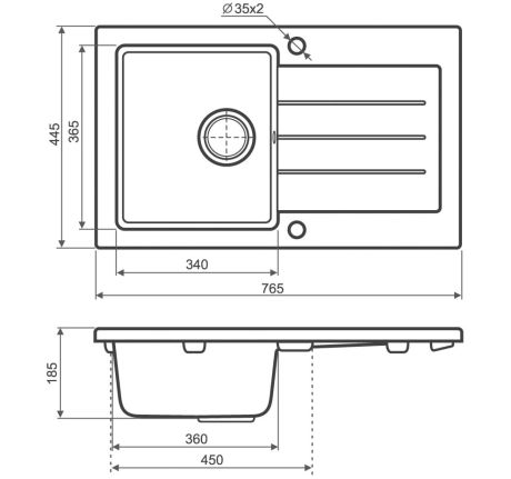 Przejdź do produktu Zlewozmywak granitowy jednokomorowy 77x45 cm Darfor DG015 biały