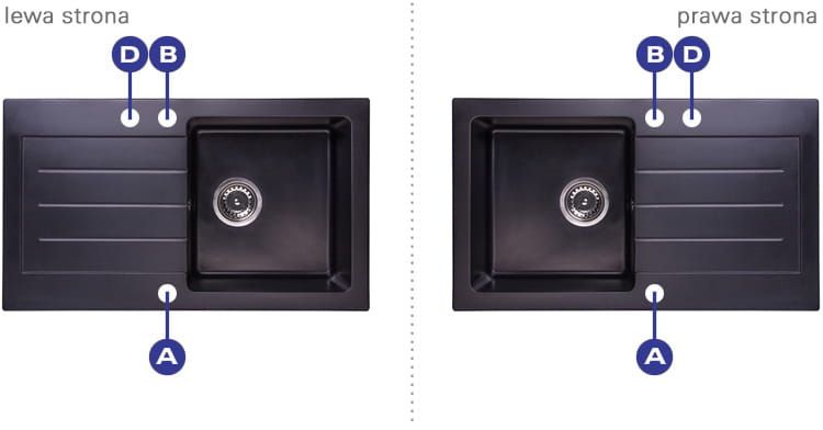 Rozmieszczenie otworów DG015