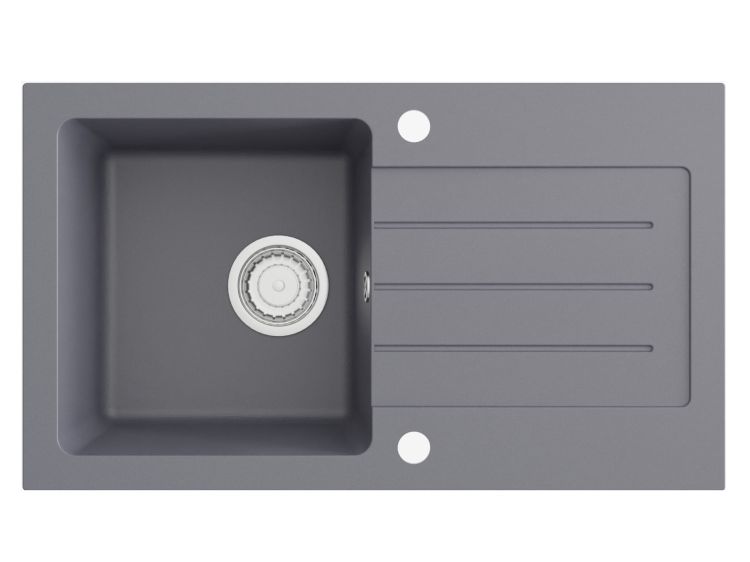 Zlew kuchenny 76,5x45,5 cm granitowy jedna komora Darfor DG015 grafit