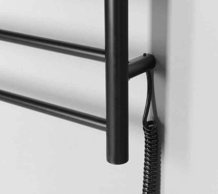 REDONDO elektryczna suszarka na ręczniki, okrągła, 500x900 mm, 75 W, czarny mat
