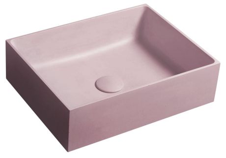 Przejdź do produktu FORMIGO umywalka betonowa nablatowa, 47,5x36,5cm, różowy mat