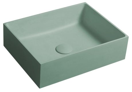 Przejdź do produktu FORMIGO umywalka betonowa nablatowa, 47,5x36,5cm, zielony mat
