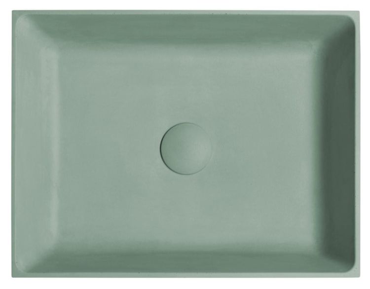 FORMIGO umywalka betonowa nablatowa, 47,5x36,5cm, zielony