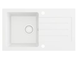 Zlewozmywak granitowy jednokomorowy 76,5x45,5 cm Darfor DG015 biały