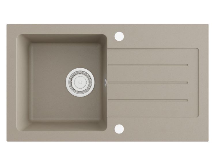 Zlewozmywak granitowy jednokomorowy 76,5x45,5 cm Darfor DG015 jasny beż
