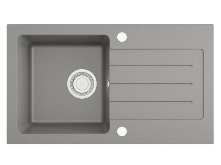 Zlewozmywak granitowy jednokomorowy 76,5x45,5 cm Darfor DG015 popiel