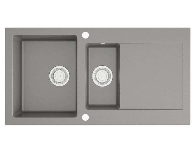 Zlewozmywak granitowy 1,5-komorowy 95x50 cm Darfor DG005 popiel
