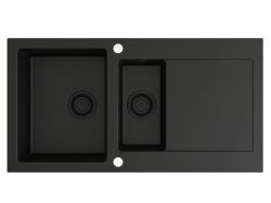 Zlewozmywak granitowy 1,5-komorowy 95x50 cm Darfor DG005 czarny