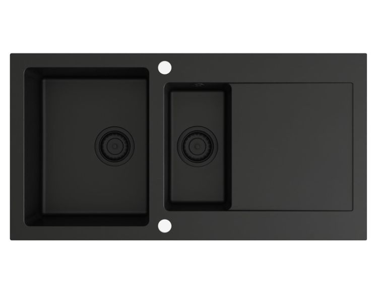 Zlewozmywak granitowy 1,5-komorowy 95x50 cm Darfor DG005 czarny