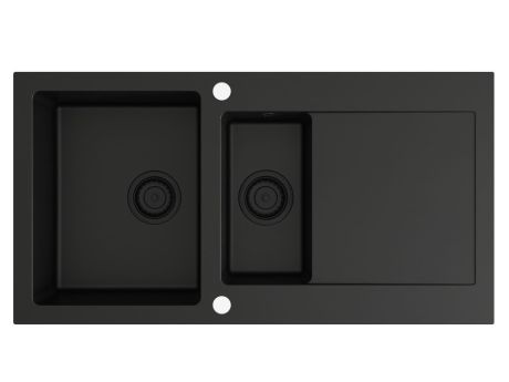 Przejdź do produktu Zlewozmywak granitowy 1,5-komorowy 95x50 cm Darfor DG005 czarny