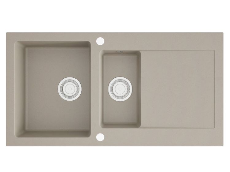 Zlewozmywak granitowy 1,5-komorowy 95x50 cm Darfor DG005 jasny beż