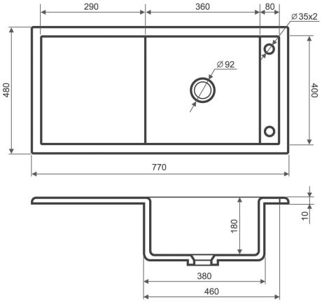 Przejdź do produktu Zlewozmywak granitowy jednokomorowy 77x48 cm Darfor DG019 jaśmin