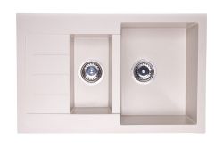 Zlewozmywak granitowy 1,5-komorowy 77x48 cm Darfor DG013 jaśmin