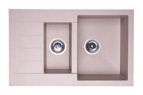 Przejdź do produktu Zlewozmywak granitowy 1,5-komorowy 77x48 cm Darfor DG013 beż