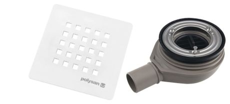 Przejdź do produktu TRENECA syfon do brodzików, średnica 90mm, DN40, korek biały mat