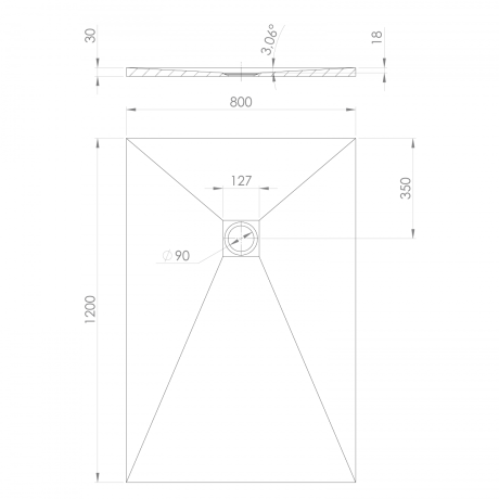 Przejdź do produktu TRENECA brodzik kompozytowy z możliwością docinania 120x80cm, beżowy mat