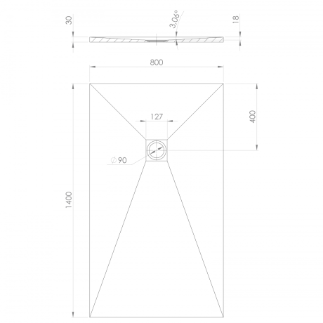 Przejdź do produktu TRENECA brodzik kompozytowy z możliwością docinania 140x80cm, biały mat