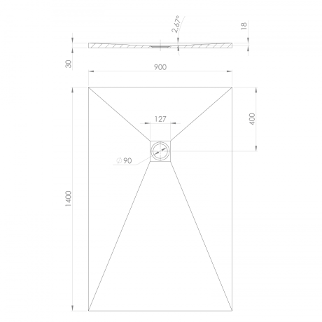 Przejdź do produktu TRENECA brodzik kompozytowy z możliwością docinania 140x90cm, beżowy mat