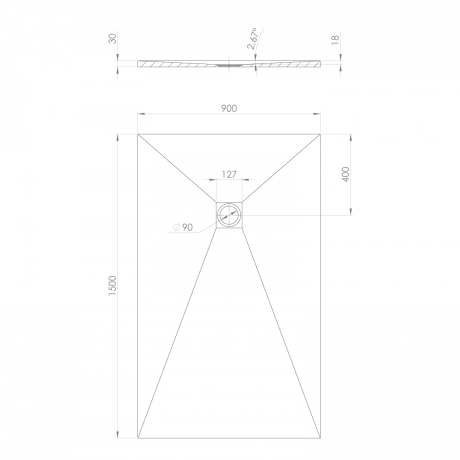Przejdź do produktu TRENECA brodzik kompozytowy z możliwością docinania 150x90cm, szary mat