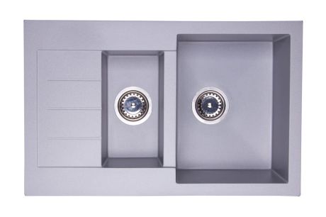 Przejdź do produktu Zlewozmywak granitowy 1,5-komorowy 77x48 cm Darfor DG013 popiel