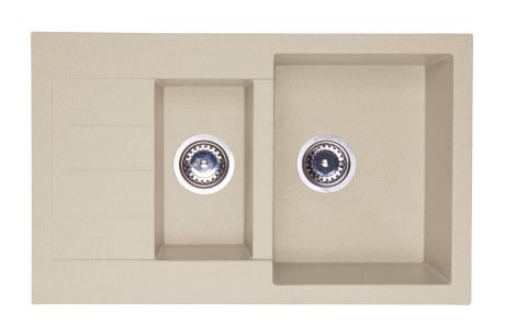 Przejdź do produktu Zlewozmywak granitowy 1,5-komorowy 77x48 cm Darfor DG013 jasny beż