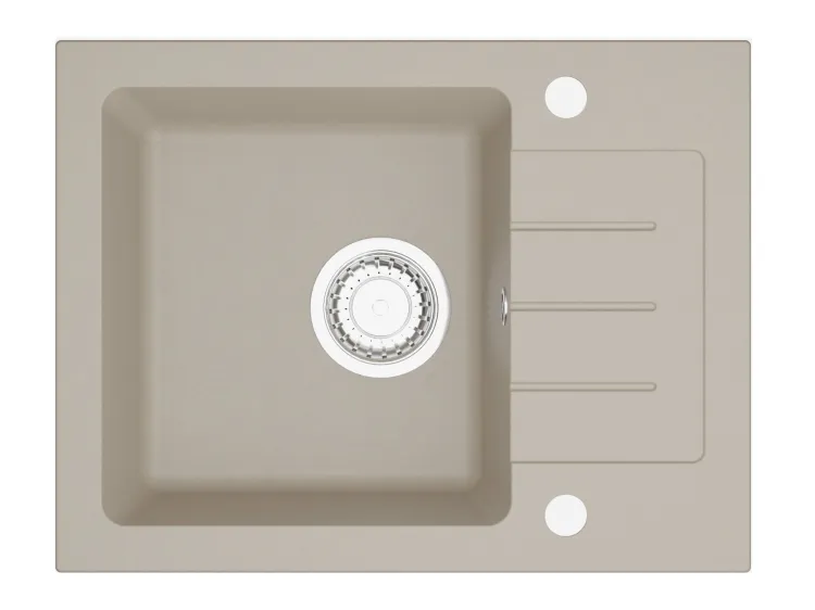Zlewozmywak granitowy jednokomorowy 58x45 cm Darfor DG014 jasny beż
