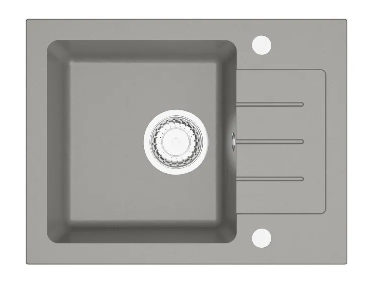 Zlewozmywak granitowy jednokomorowy 58x45 cm Darfor DG014 popiel