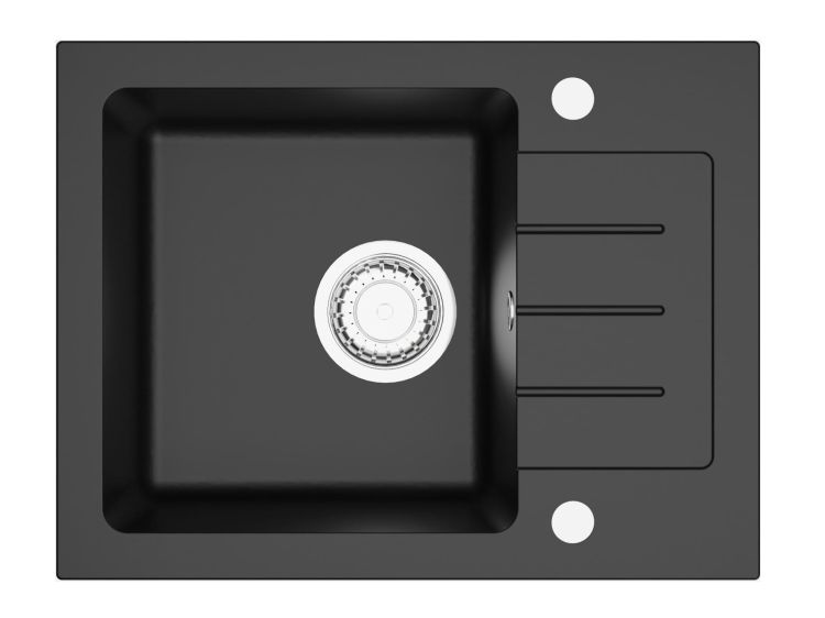 Zlewozmywak granitowy jednokomorowy 58x45 cm Darfor DG014 czarny