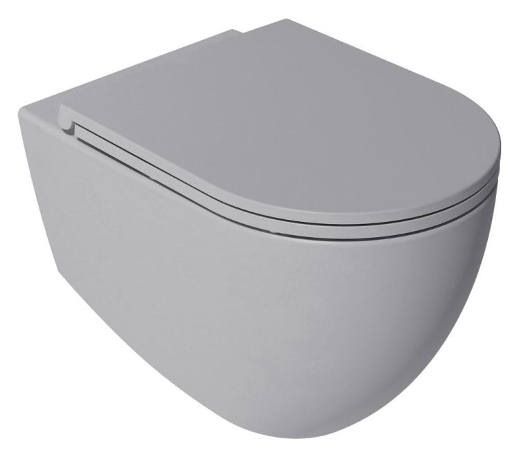 INFINITY miska WC wisząca, Rimless, 36,5x53cm, stone grey