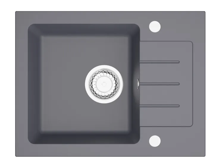 Zlewozmywak granitowy jednokomorowy 58x45 cm Darfor DG014 grafit