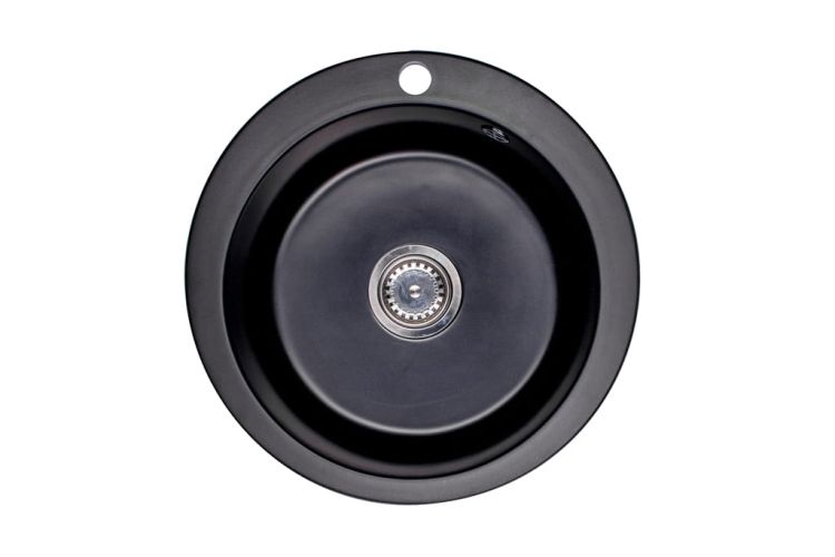 Zlewozmywak granitowy jednokomorowy okrągły 50x50 cm Darfor DG003 czarny