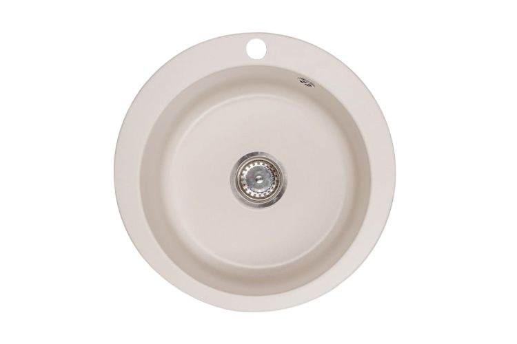 Zlewozmywak granitowy jednokomorowy okrągły 50x50 cm Darfor DG003 jaśmin