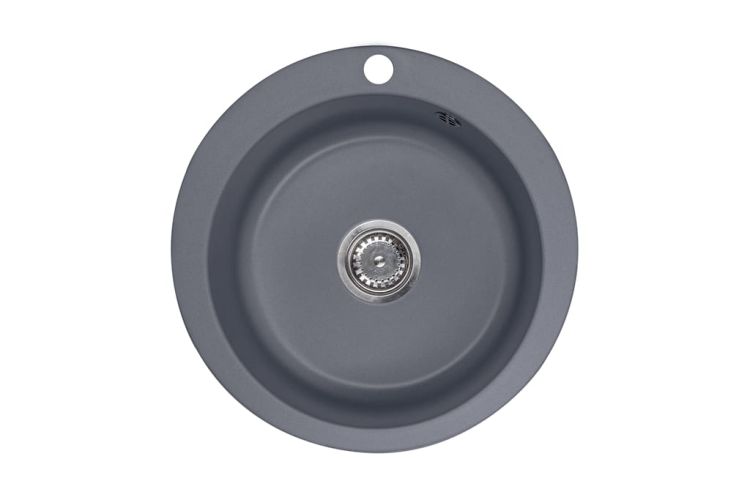 Zlewozmywak granitowy jednokomorowy okrągły 50x50 cm Darfor DG003 grafit
