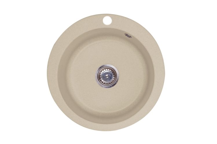 Zlewozmywak granitowy jednokomorowy okrągły 50 cm Darfor DG003 jasny beż