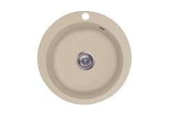 Zlewozmywak granitowy 1-komorowy okrągły 50 cm Darfor DG003 jasny beż