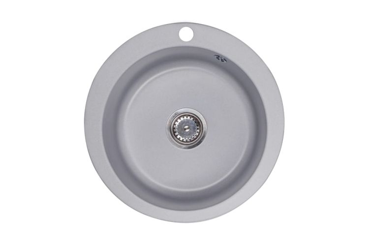 Zlewozmywak granitowy 1-komorowy okrągły 50 cm Darfor DG003 popiel