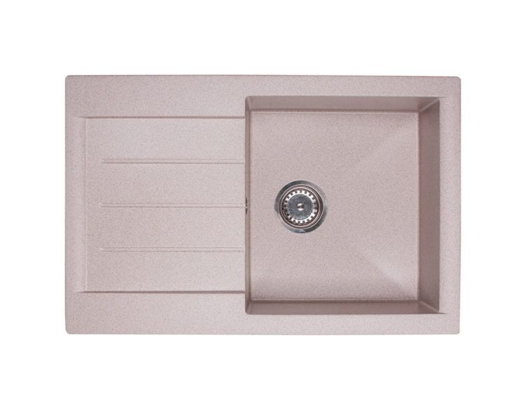 Zlewozmywak granitowy 1-komorowy 76,5x50 cm z ociekaczem Darfor DG010 beż