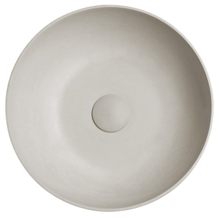 FORMIGO umywalka betonowa nablatowa, średnica 39cm, piaskowy