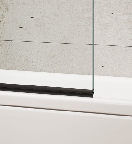 Przejdź do produktu WILA parawan wannowy 900x1400mm, składany, czarny, szkło czyste