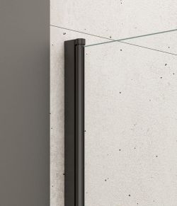 WILA parawan wannowy 900x1400 mm, składany, czarny, szkło czyste