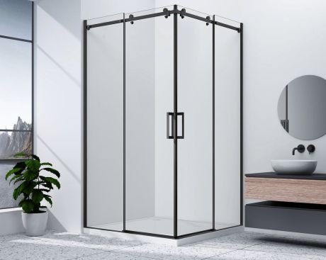 Przejdź do produktu DRAGON BLACK kabina prysznicowa 900x900mm, wejście z rogu