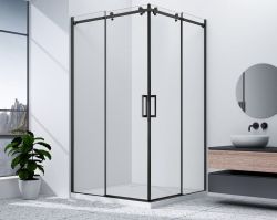 DRAGON BLACK kabina prysznicowa 800x1000mm wariant L/P,wejście z rogu