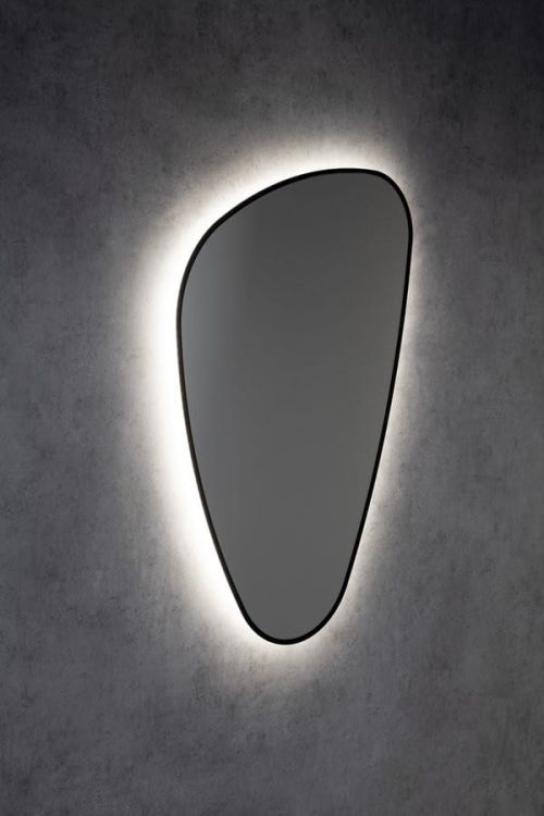 ELENA lustro podświetlane LED 20W, 68x96cm, czarny mat