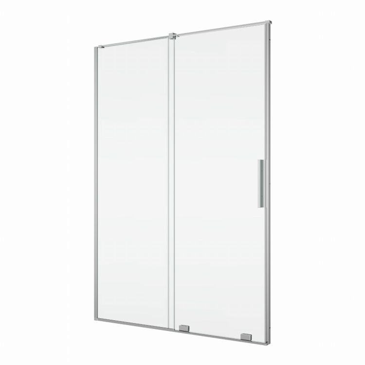 Drzwi prysznicowe dwuczęściowe 120x200 cm rozsuwane Ronal Sanswiss Amalia D35S21205007+V2.D35.50 srebrny połysk