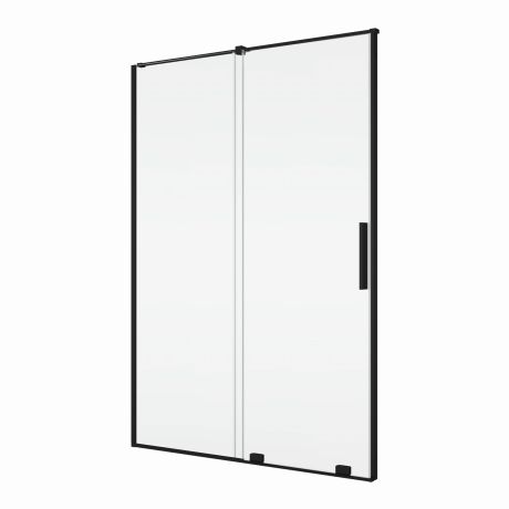 Przejdź do produktu Drzwi prysznicowe dwuczęściowe 140x200 cm rozsuwane Ronal Sanswiss Amalia Black Line D35S21400607+V2.D35.06 czarny mat