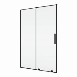 Drzwi prysznicowe dwuczęściowe 160x200 cm rozsuwane Ronal Sanswiss Amalia Black Line D35S21600607+V2.D35.06 czarny mat